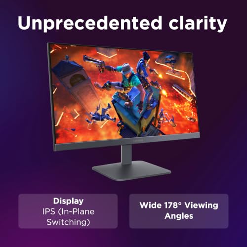 Lenovo LOQ 24-10 | 23.8" (60.45cm) FHD (1920x1080) IPS 200Hz Gaming Monitor | 0.5ms, HDR10 Compliance, AMD FreeSync, 99% sRGB, 2xHDMI 2.1 TMDS, 1xDP 1.4| Tilt | Lunar Grey | 68F1GACBIN