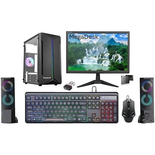KRYNORCXY Desktop Computer PC Set | Core i5 Processor | 16GB RAM | 512GB SSD | HD Graphics 2000 | RGB 4 Fan Cabinet | 19 Inch LED Monitor | RGB Keyboard Mouse | WiFi | Windows 10 Pro